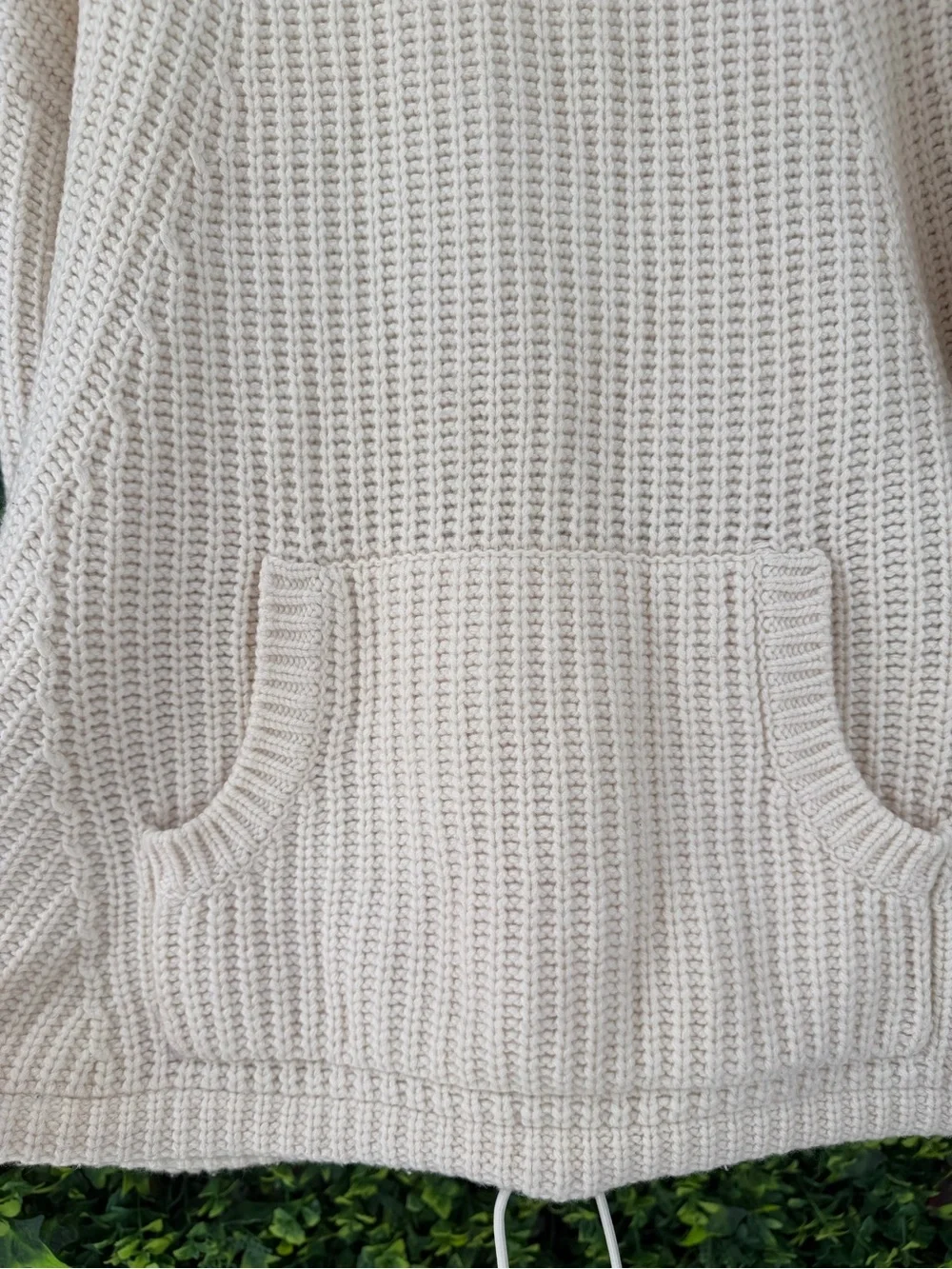 J.Crew Chunky Merino Wool Blend Funnel Neck Sweater | Cream | Size M